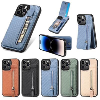 Vhodné pro pouzdro na mobilní telefon Apple 16 Pro, multifunkční pouzdro na karty a peněženku, zip, magnetické přísavné ochranné pouzdro pro iPhone 15.