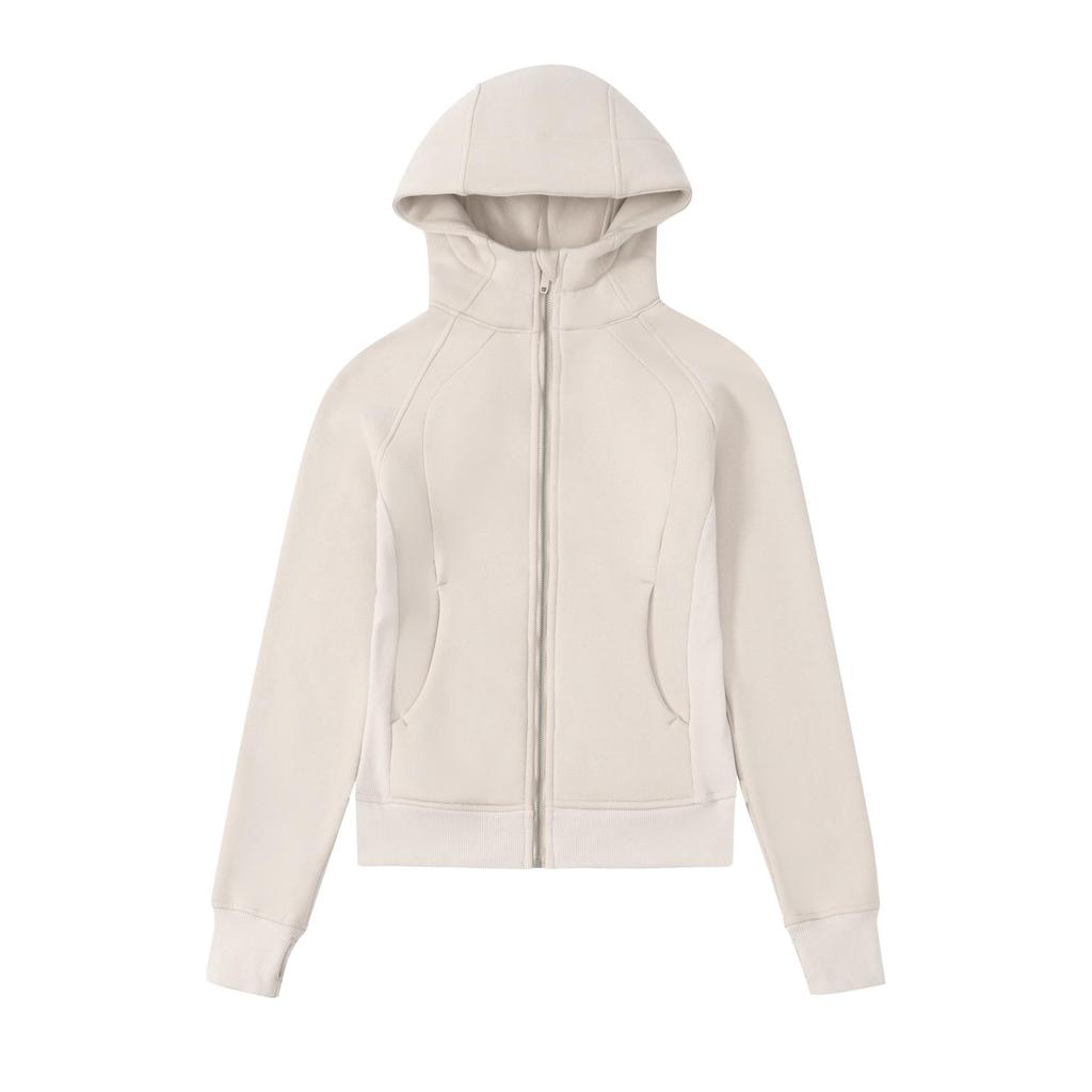 Sweat à capuche scuba slim pour femme – Doublure chaude en velours pour les sports d'automne et d'hiver ou le yoga