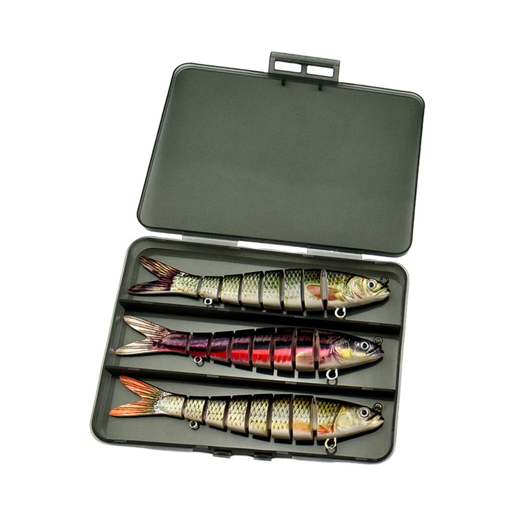14cm 8-Joint 3-Pack Fishing Lures Set Durable ABS Hard Bait for Freshwater Predator Fishing