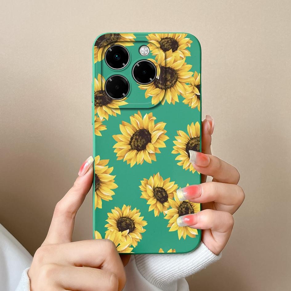 Compatible For Infinix Note 40X Zero 40 Smart 9 Hot 50 50i 50Pro Plus 5G 4G Soft Case Pretty Butterfly Fancy Sunflower Silicone Shockproof For Infinix