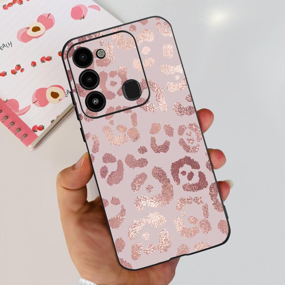 For Tecno Spark GO 2022 Case KG5 Soft Silicone Cute Cat Phone Cover For Tecno SparkGO 2022 6.52" Luxury Love Flower Cases Funda