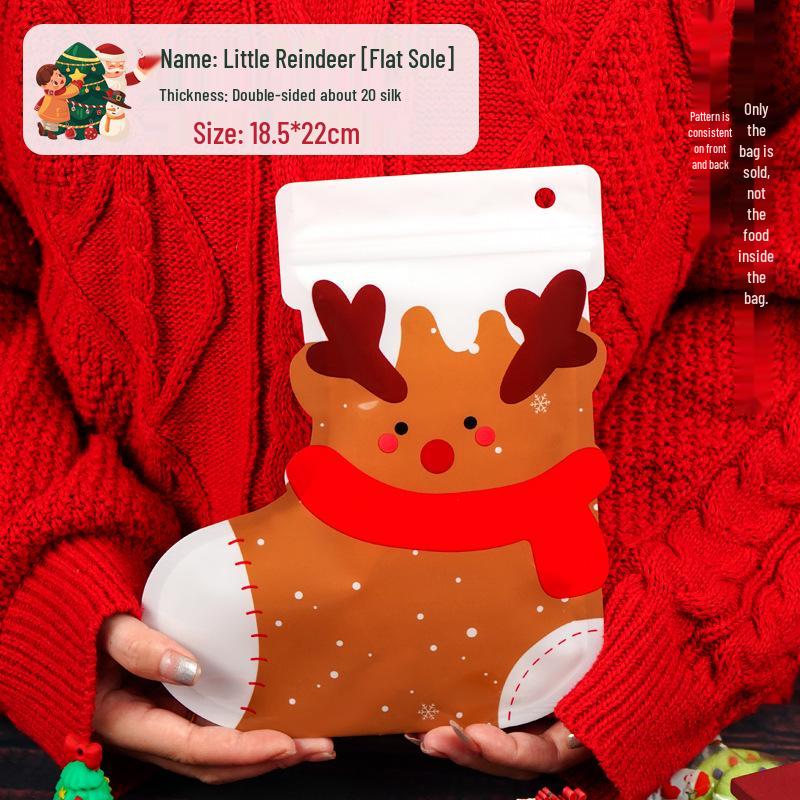 Festive Red Sock Candy Gift Bags: Christmas Self-Sealing Holiday Decoration