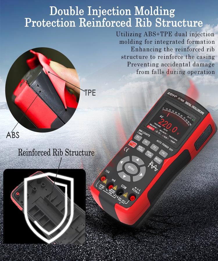 ZOYI ZT702S Handheld Color Screen Digital Oscilloscope Multimeter - Multifunction Auto Repair Anti-Burn Instrument