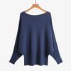 Autumn Batwing Long Sleeve Knitted Sweater Casual Slash Neck Solid Warm Pullover Fashion 18 Colors Loose Jumpers Tops