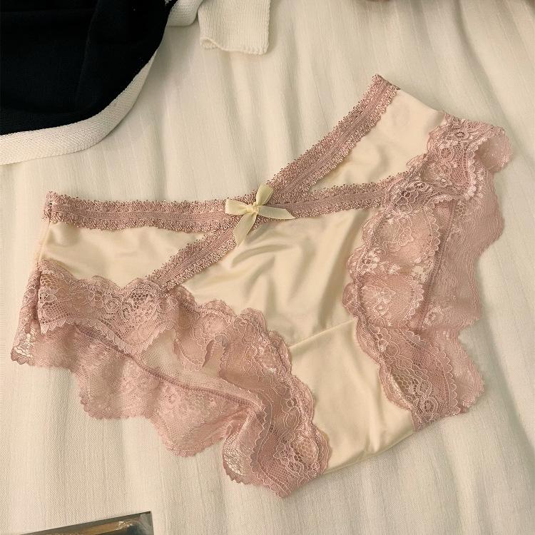 Girls Spring and Summer Thin New Sexy Lace Bow Triangle Underwear Einson