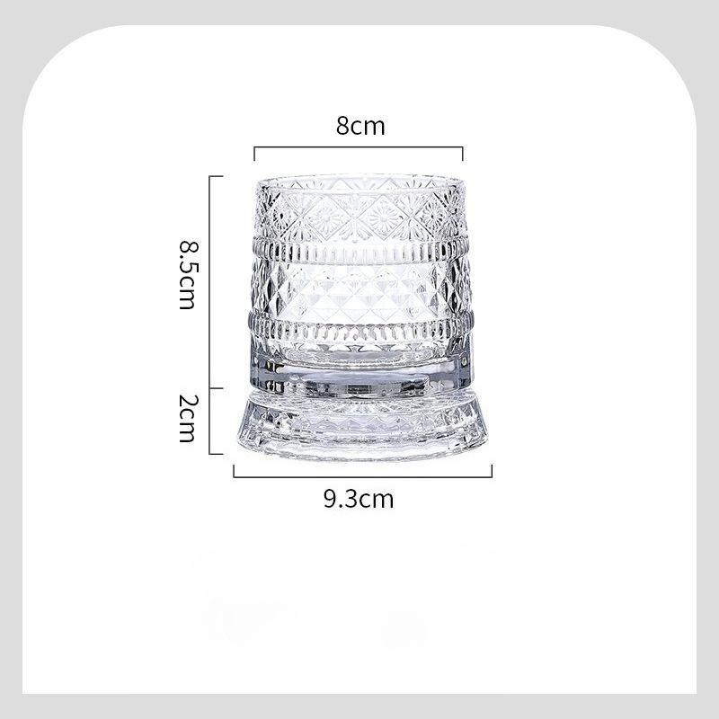 

Creative Stress-relieving Design-sense Whisky Beer Glasses Glass Cups Niche Internet-famous Rotating Cup Wine Vessel Accessories 255ML