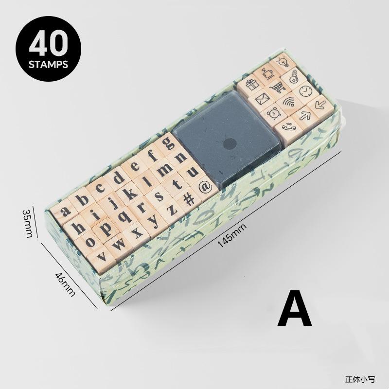 Creative Character Wooden Stamp Set, Typewriter Number and Letter Seal DIY Diary Wooden Seal for Journaling Scrapbooking Stamp