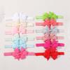 12pcs/set Colorful Ribbon Bows Headbands for Baby Girls Neborn Stretch Wide Elastic Hair Bands Pinwheel Headwras Kids Headwear