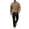 Men's Casual Sportswear Set Autumn/Winter Fleece-Lined Heavyweight Oversized Long-Sleeved Crew Neck Sweatshirt and Trousers Set