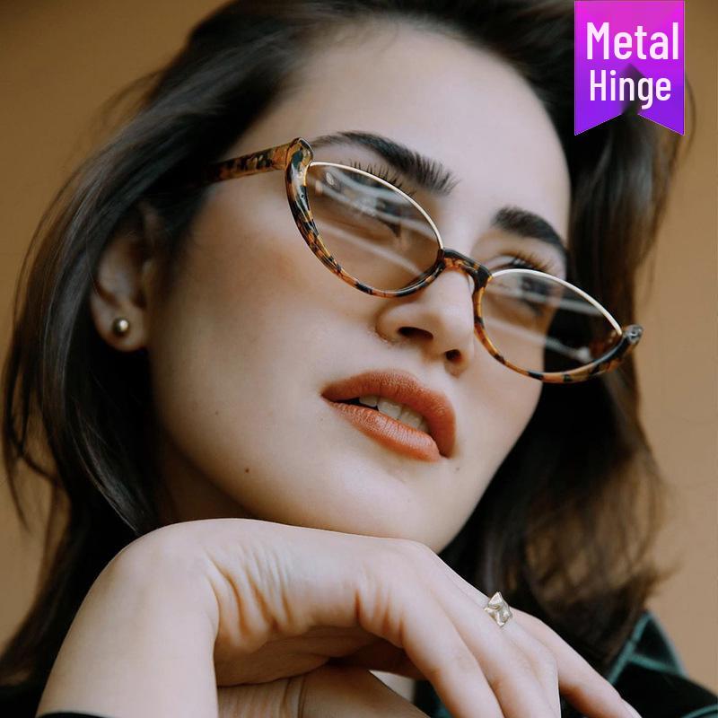 Retro Cat-Eye Half-Frame Sunglasses: European & American Fashion Trend Women's Style