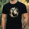 T-Shirt Men Watercolor Deer Motif Cotton Size XS To 5XL