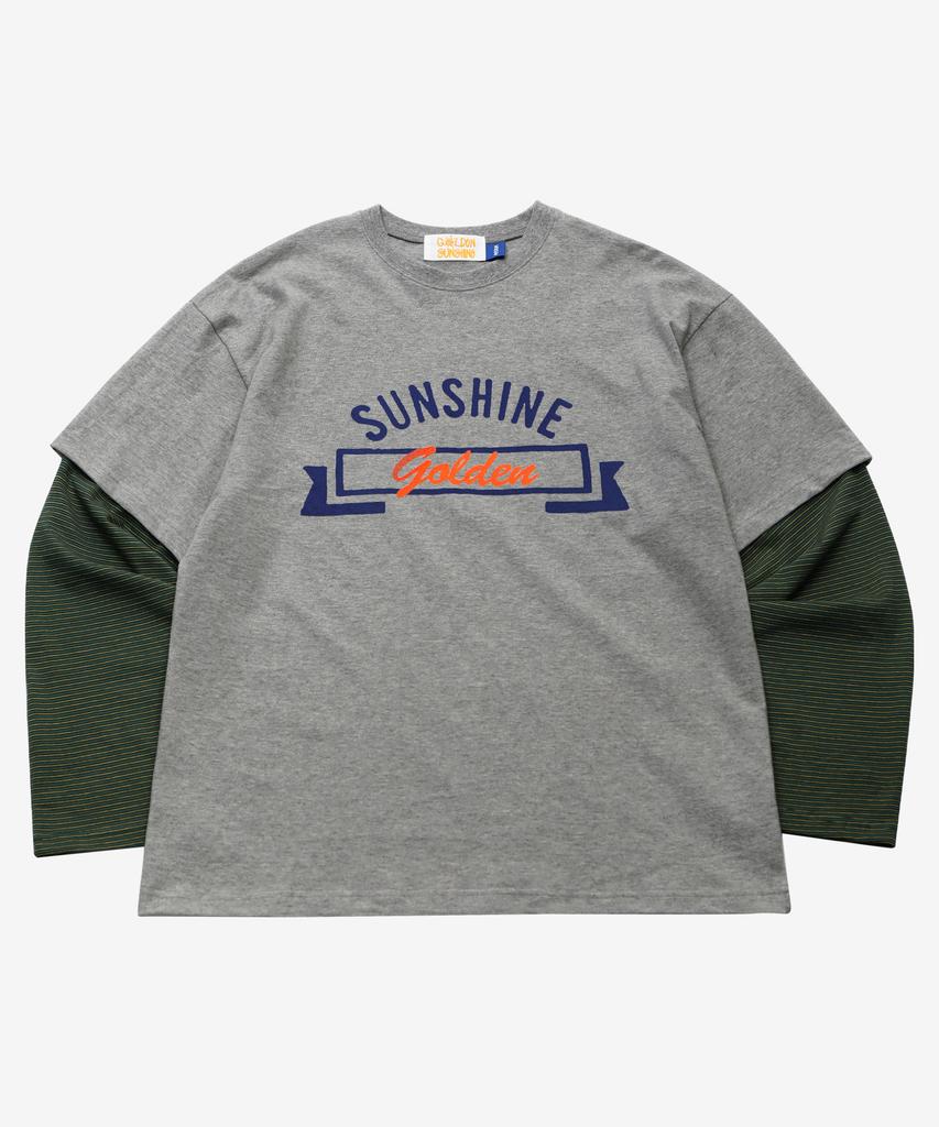 GOLDEN SUNSHINE Layered Stripe Long Sleeve_Melange