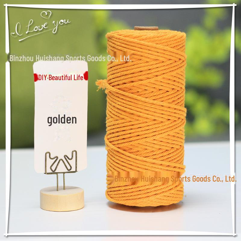 3 mm, 4 mm, 5 mm farbiges geflochtenes Baumwollseil für selbstgemachte und handgefertigte Wandteppiche, Geschenkdekoration, Hüte