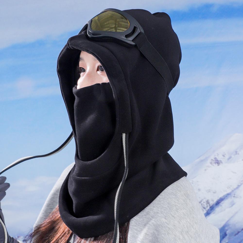 

Корейская лыжная шапка для женщин на зиму, толстая, двухслойная, однотонная, универсальная, холодостойкая и теплая, для активного отдыха, лыж, велоспорта, для мужчин Adjustable