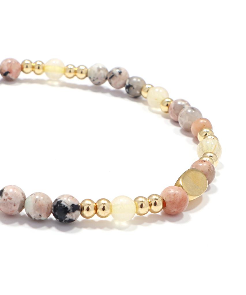 Polalita Pink Jasper & Gold Hema Bracelet (Plt-Br-120_Yl)