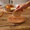 8-10cm Rattan Cup Mat 6Pcs Drink Coasters Set for Kungfu Tea Accessories Round Tableware Placemat Dish Mat Rattan Weave Cup Mat Cup Holders 5