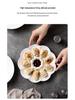 White Ceramic Divided Plate with Vinegar Dish for Dumplings, Shrimp, Breakfast, or Fries