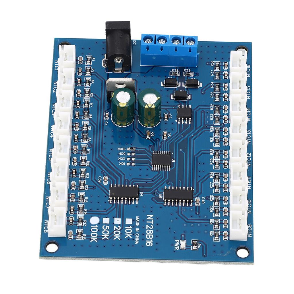 Temperature Sensor Module 16 Channels RS485 ‑20 celsius to +125 celsius Temp Measurement Board for B3950 1percent