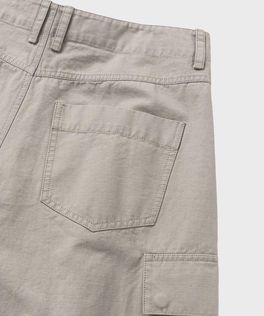 NONBLANK Washed Wide Curved Cargo Pants_Beige