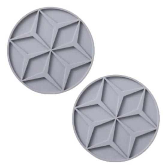 Kitchen supplies silicone pot mat light gray 2-piece set diameter 16 cm
