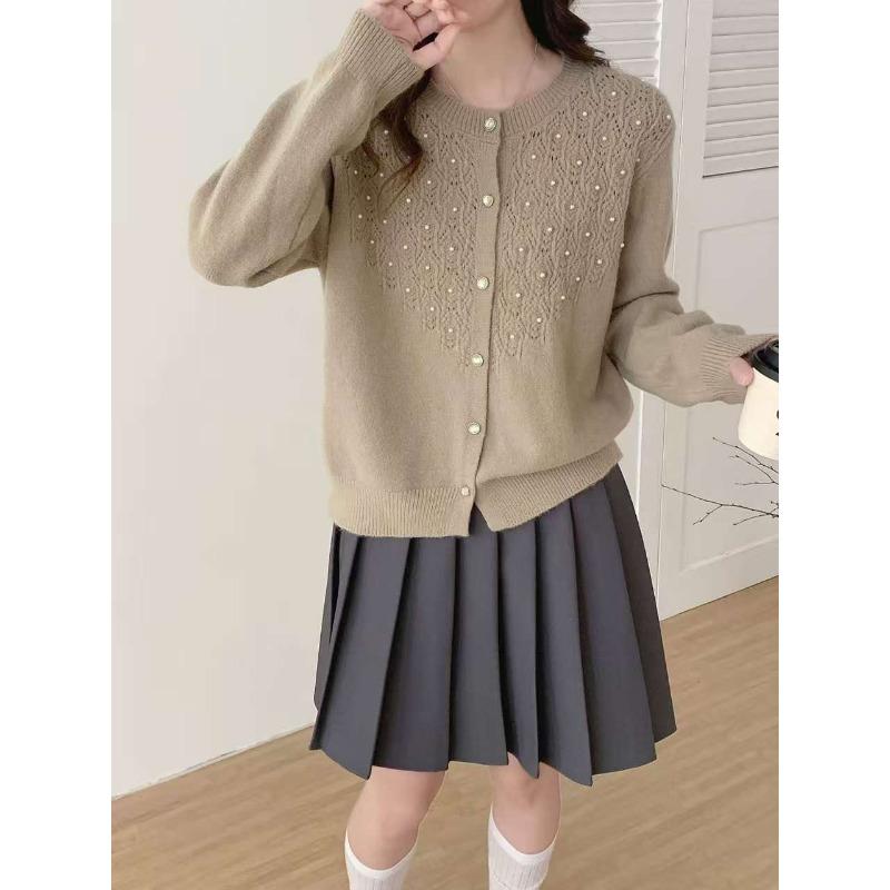 Hollow Knitted Cardigan Top Women's New High-end Design Sense Lazy Wind Soft Waxy Casual Versatile Sweater Jacket