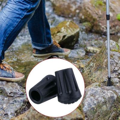 Outdoor Trekking Pole Rubber Foot Cover Black Universal Non-slip Round Head Trekking Pole Accessory Foot Cover