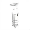 Toilet Paper Holder, Freestanding Iron Stand, Bathroom Storage Organizer, Living Room Black