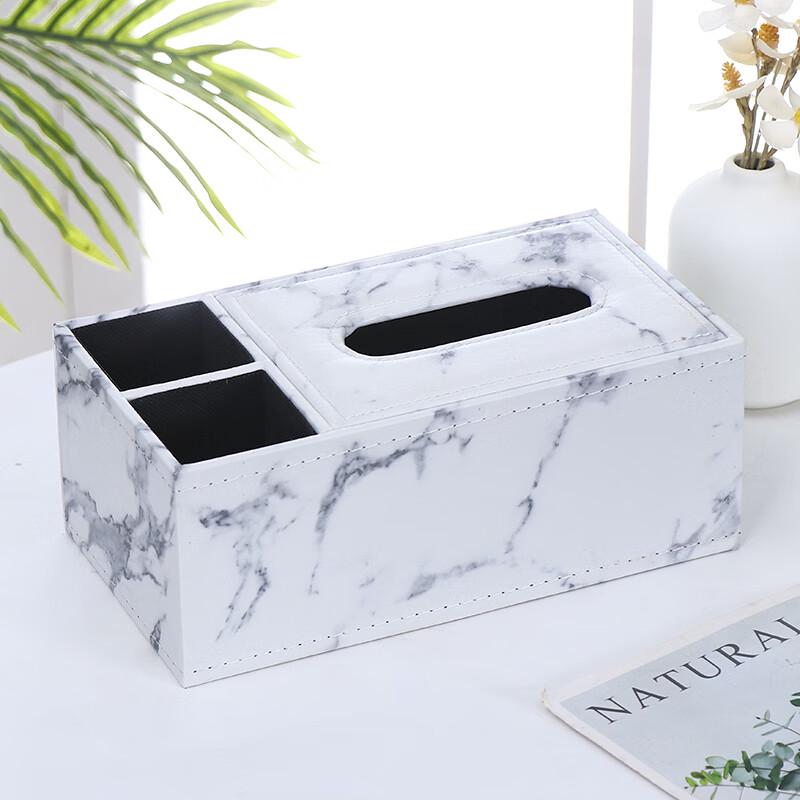 Morona Leather Desktop Organizer with Tissue Box