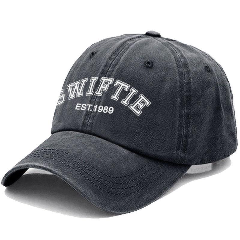 SWIFTIE 1989 Stickerei Baseballkappe für Männer Frauen Unisex Gewaschene Baumwolle Dad Hat Sonnenhut Geschenk Fans Outdoor-Sport Dropshipping
