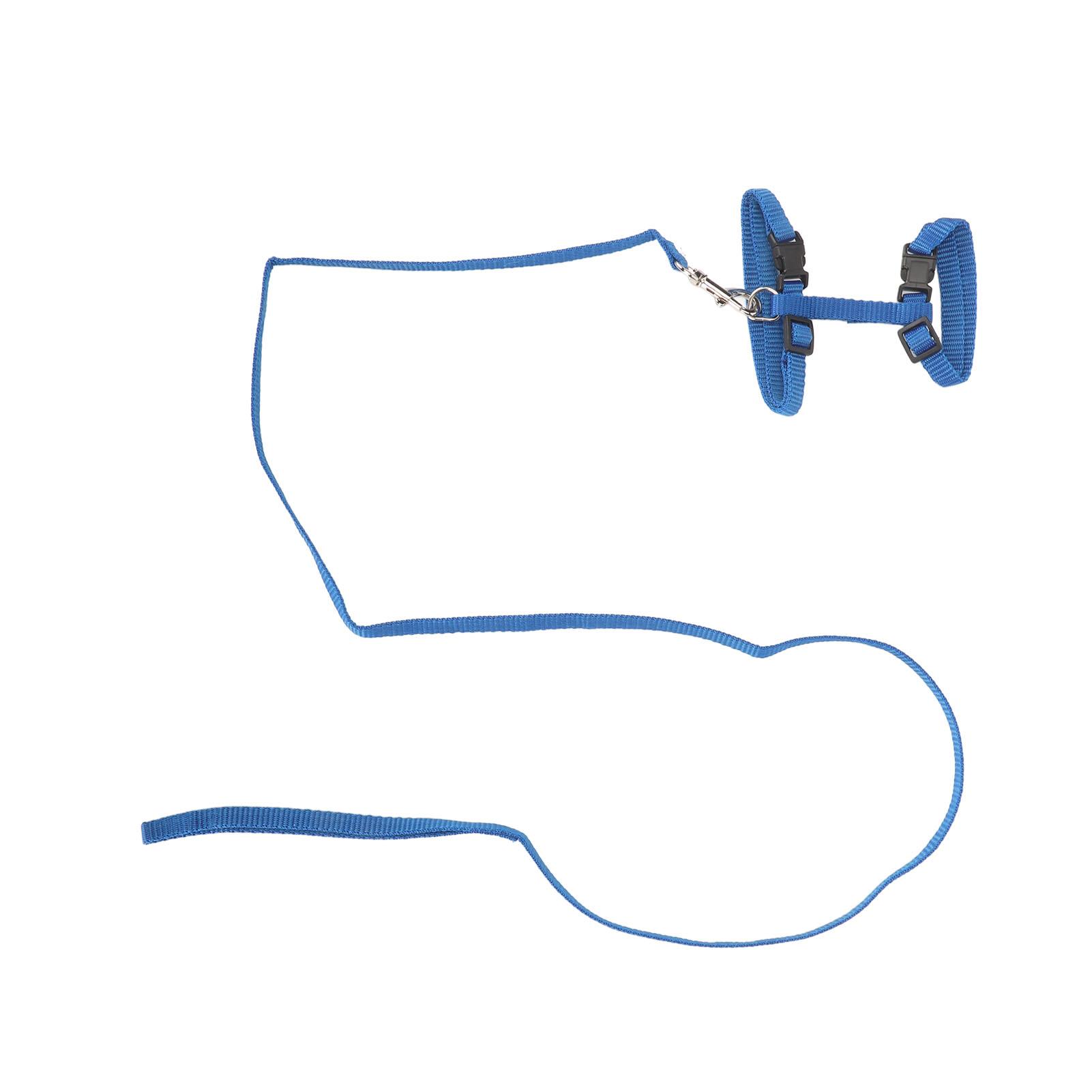 

Кошачья шлейка Набор Защита от побега Регулируемая Легкая Шлейка для котенка на грудь с поводком для прогулок на улице Синий синий