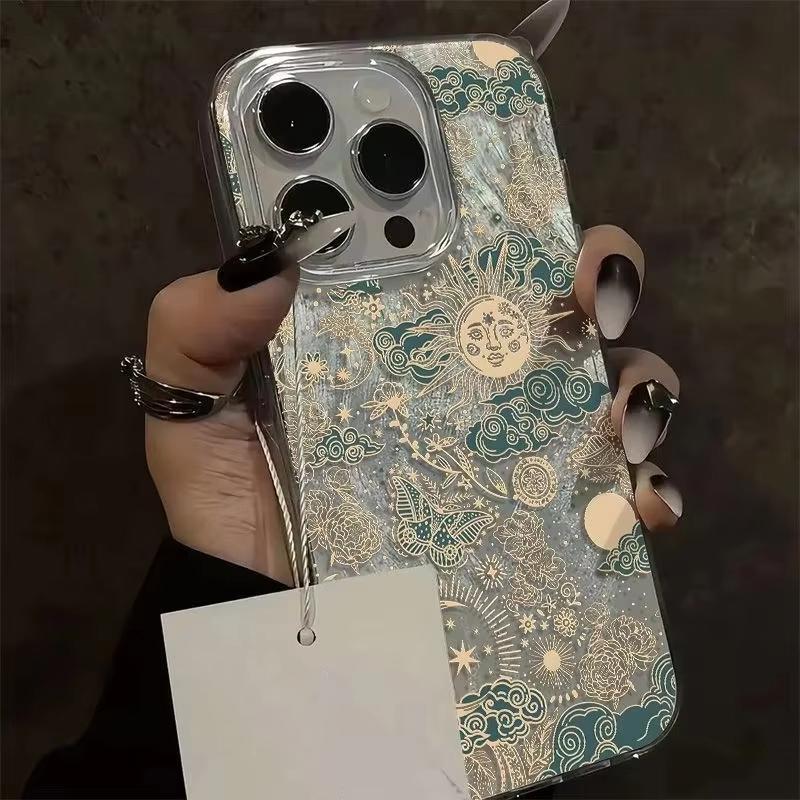 Retro The Sun Moon Starry Sky Phone Case For Samsung Galaxy S25 Ultra S24 FE S23 Plus S22 S21 S20 A34 A35 A53 A54 A55 Cover