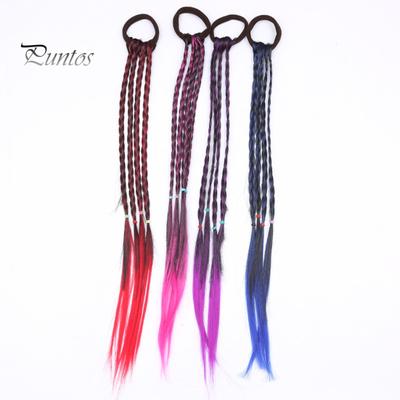 Parrucca a treccia Corda per capelli Fascia elastica Nessun danno al cuoio capelluto Elastico per capelli Corda colorata Parrucca a treccia con sfumatura di colore Accessorio per capelli