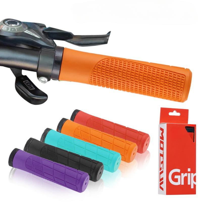 1Par Capa de Manopla de Bicicleta Mountain Bike Manopla de Mão Travamento Unilateral Capa de Manopla Antiderrapante Absorvedor de Choque Manopla de Mão para Bicicleta Dobrável Capa de Manopla Passante