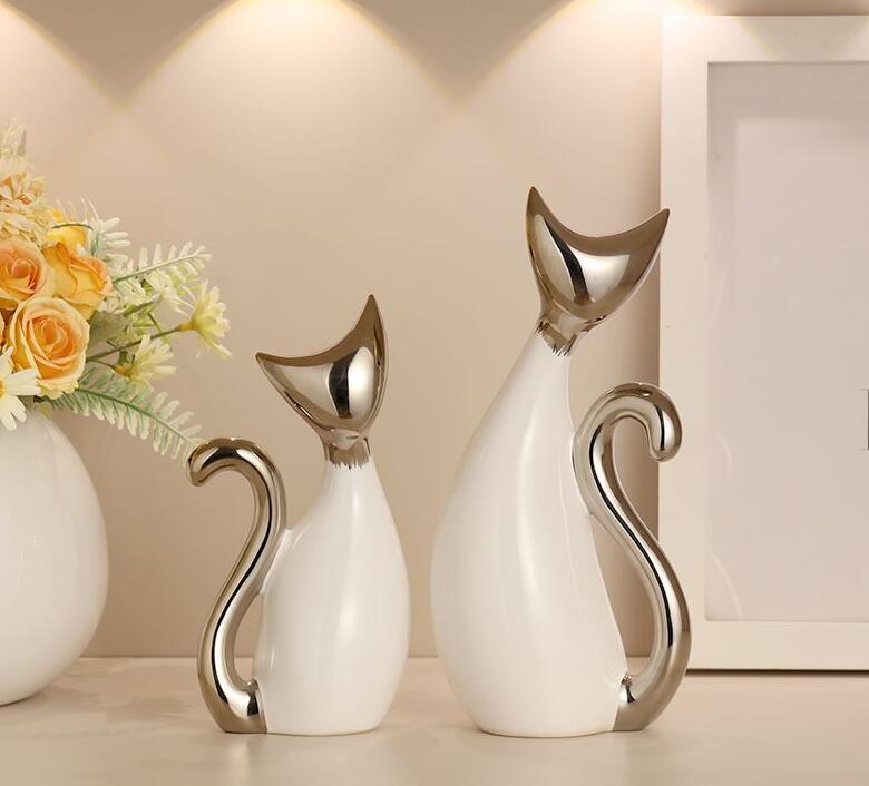 

Современные Роскошные Керамические Фигурки Кошек Офис Магазин Кафе Настольная Скульптура Поделки Дом Гостиная Прихожая Настольные Фигурки Украшение