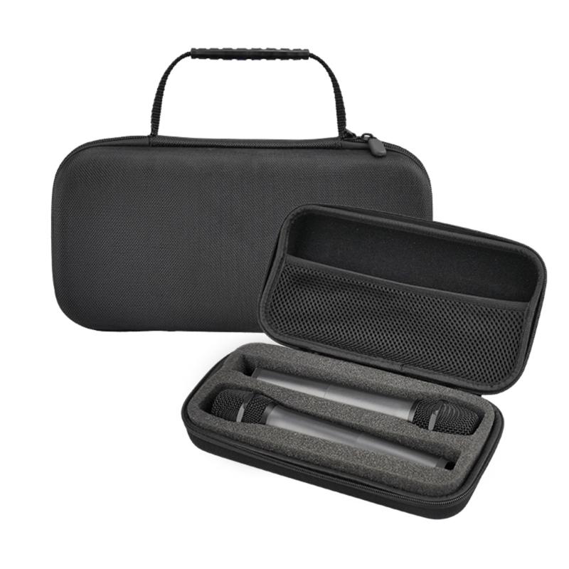 Carrying Case, EVA Zipper Hard Case Cover Microphone Storage Box Mesh Pocket Wear-resistant Protector Mic Accessories