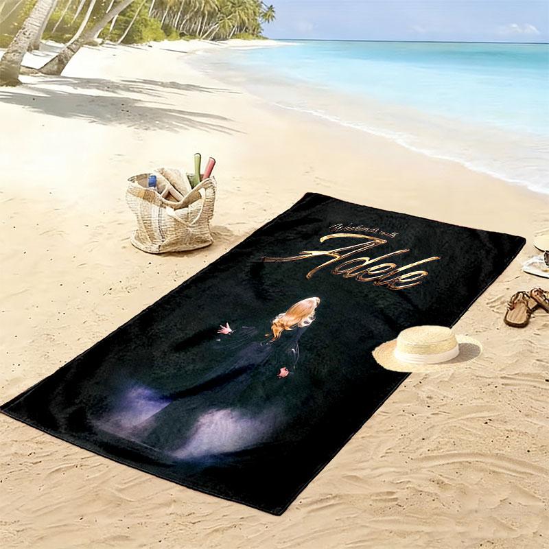 Adele Forever Print Beach Towel, Large Soft Quick Dry Towel for Beach Camping Swimming