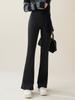 Autumn Winter Rabbit Fleece Sharkskin Micro Flared Pants Leggings Women Elastic High Waist Slim Warm Horseshoe Pants