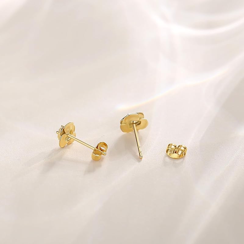 FANCIME earrings ladies K14 yellow gold rose motif rose flower zirconia earrings for both ears amulet mother's day Christmas birthday anniversary