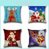 Cartoon Christmas Pillow Cover Cozy Home Office Decor Sofa Bedroom Gift Festive