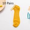 10 Pairs of Women's Summer Thin Style Lace Shallow Mouth Invisible Glass Silk Socks