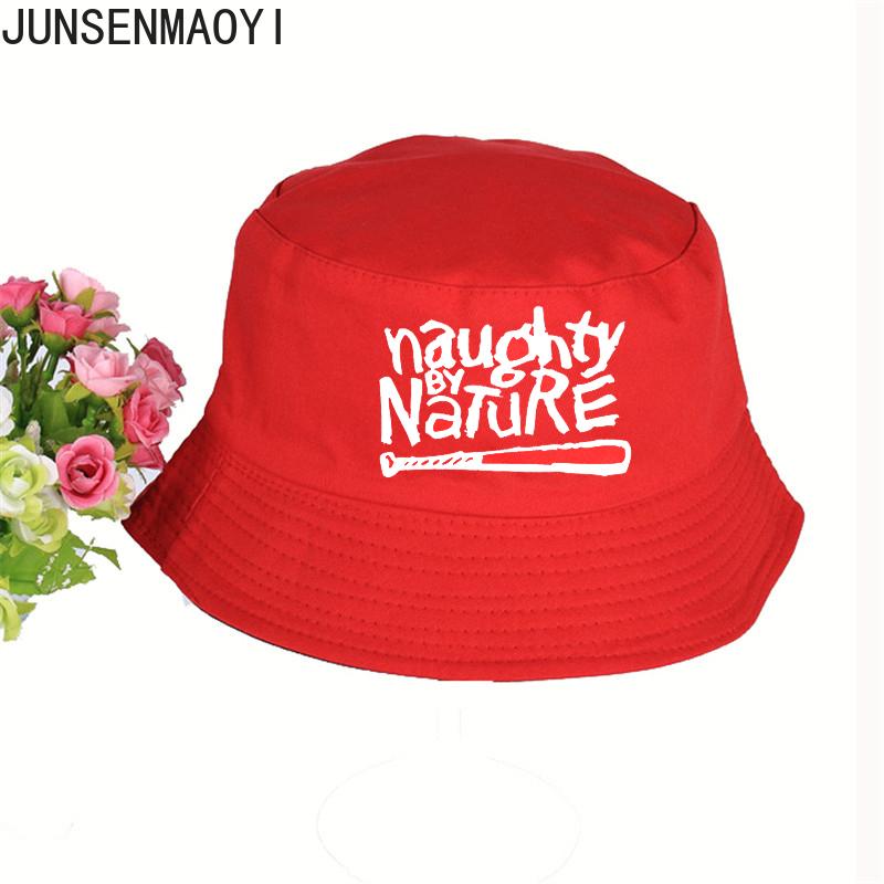 Naughty By Nature Bøttehatter Sommer pop harajuku Kvinner Menn Morsom fiskehatt Utendørs solskjermingshette fiske Solkrem Strandhatt