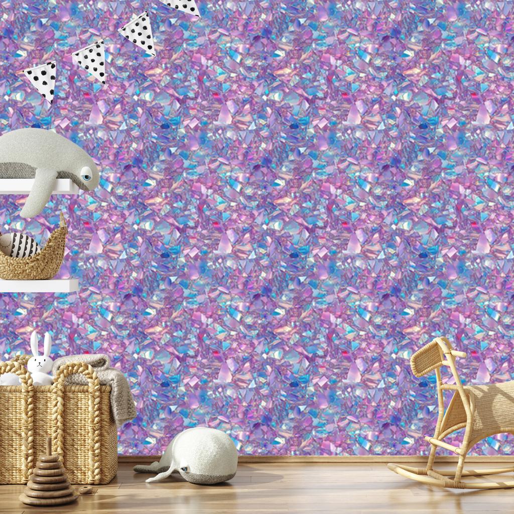 Iridescent Glitter Wallpaper In Purple, Blue and Lavender 50x1000