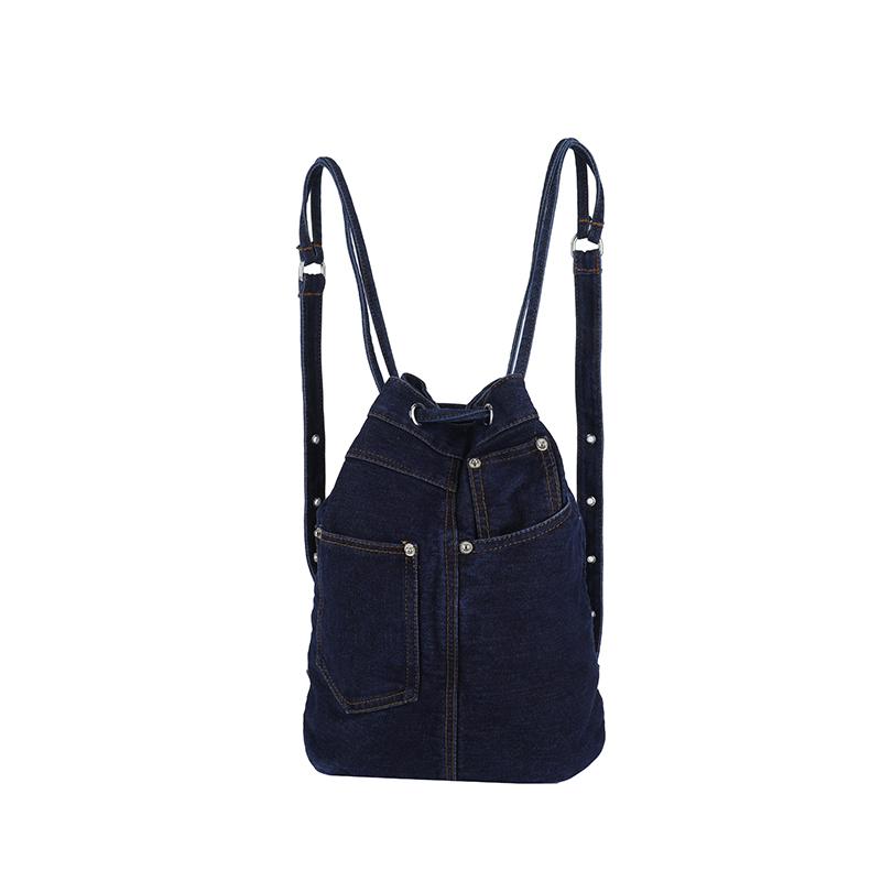 Multifunctional Denim Bag Women's Large Capacity Crossbody Bag Shoulder Class Commuter Backpack