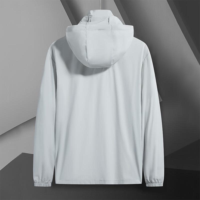 Dibenze Men's Plus Size Lightweight Ice Silk UV Protection Hooded Jacket