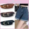 Womens Vintage Thin Waistband For Jeans With Slim Width And Classic Buckle Pin