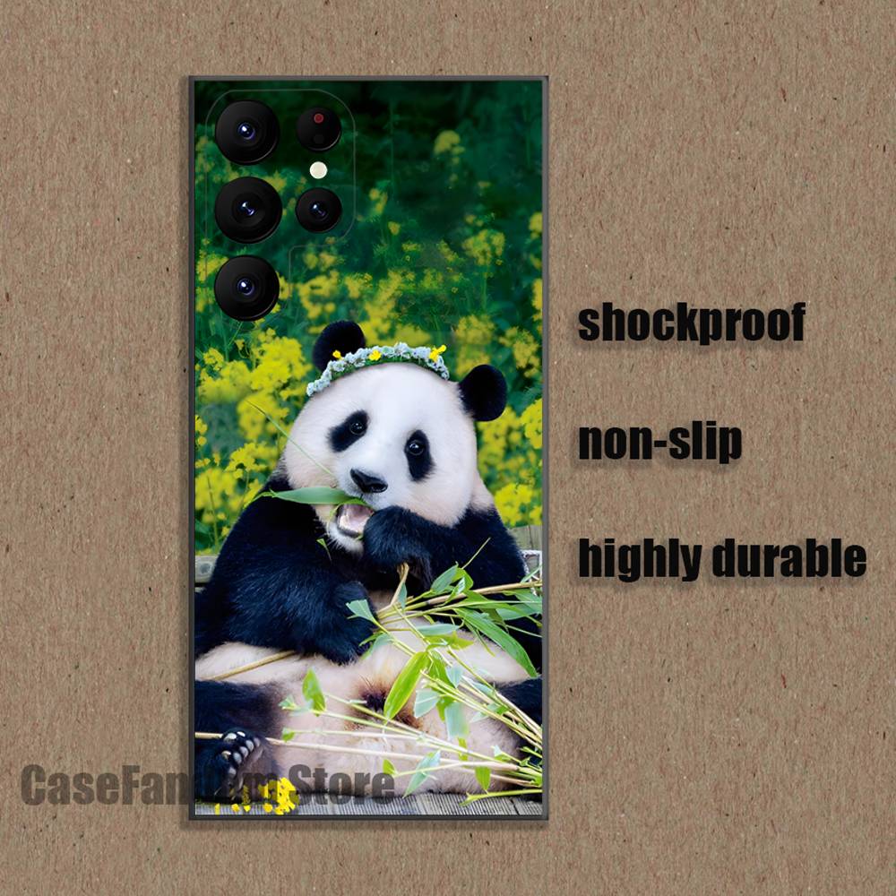 

Animal Panda Fubao Phone Case For Samsung S26,S25,S24,S21,S22,S23,S30,Ultra,S20,Plus,Fe,Lite,5G Black Cover Samsung S25