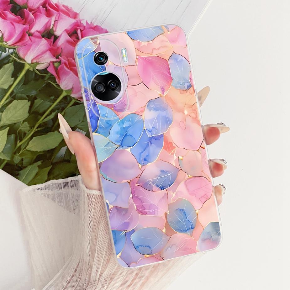 For Honor 90 Lite Case CRT-NX1 Stylish Bow Flowers Painted Cover Soft Slim Phone Case For Honor 90 Pro Honor90 Lite 90Pro Fundas