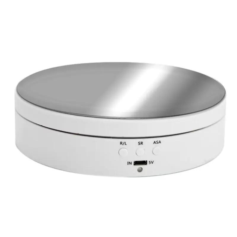 1PC Motorisierter rotierender Spiegel-Ausstellungsständer, 360-Grad-Drehteller, Schmuckhalter, USB-Stromversorgung, rotierende Aufnahme, drei Geschwindigkeiten