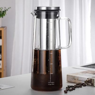Återanvändbar Avtagbar Kallbryggd Kaffekanna Set Kaffebryggare Dubbel Användning Filterkaffe Tekanna Espresso Isdroppare Glasburkar
