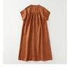 Summer Casual Japanese Women Pleated Short Sleeve Dress Vintage Loose Comfortable A-line Mid Length Dresses
